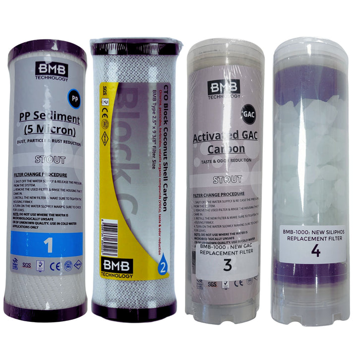 Full Set of Replacement Filters for BMB-1000 Nano & Hydra Whole House Water Filter System