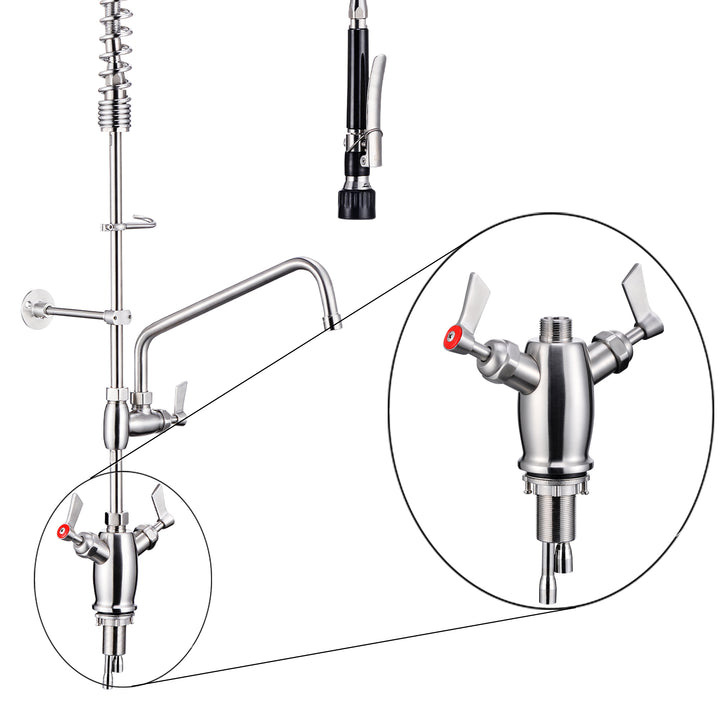 Hommix Udine Tall Commercial Kitchen Pre-Rinse Spray Tap - Hommix UK