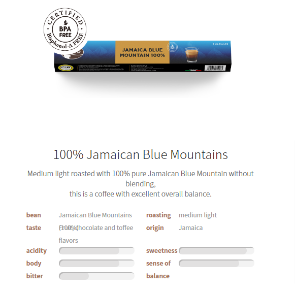 Jamaica Blue Mountain - Espresso Italia Coffee Pod for Hommix EspressRO (Pack of 8) - Hommix UK